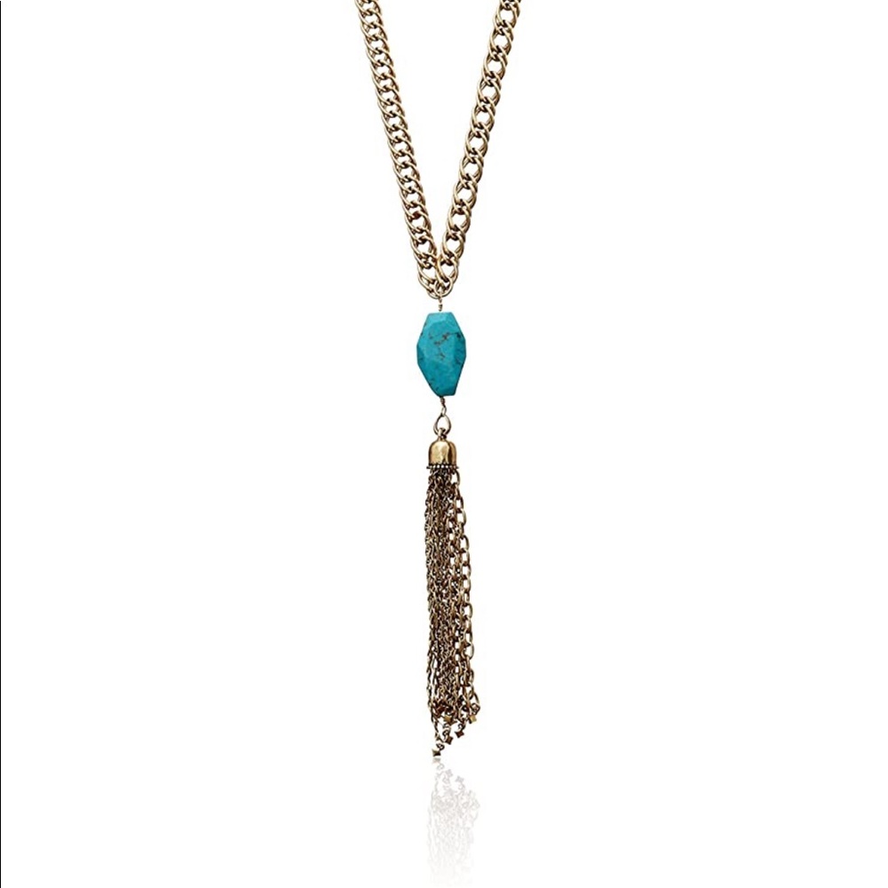 Lucky Brand Gold Tone Turquoise Necklace
